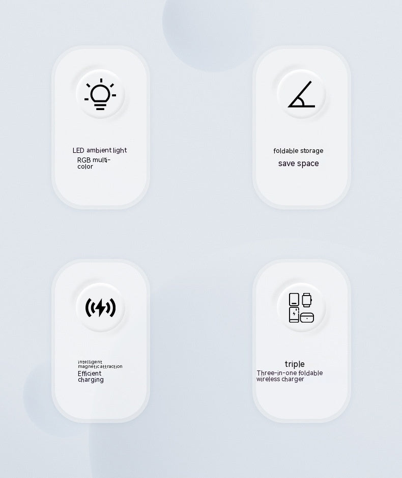 Magnetic Three-in-one Wireless Charger Electrical Magnetic Power Bank 5000 MA Magnetic Wireless Charger