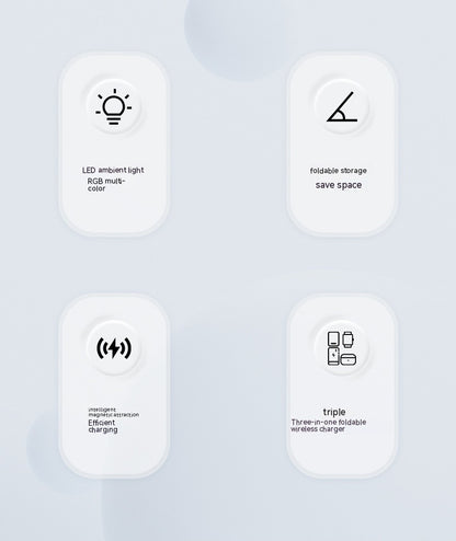 Magnetic Three-in-one Wireless Charger Electrical Magnetic Power Bank 5000 MA Magnetic Wireless Charger